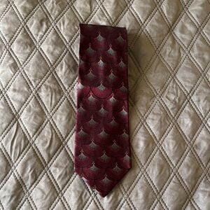 Anselmo Dionisio Elegant Burgundy Gray Arch Geometric Silk Tie Made in Italy